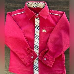 Boys small Burberry button up dress shirt